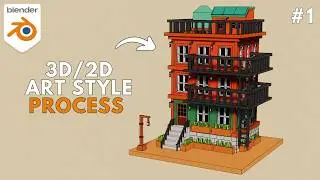 How to Create APARTMENT Building in Blender 🏢 | Grease Pencil & Toon Shader ✏️ | • Tutorial • |