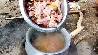 ঈদে গ্রামের বাড়িতে মাটির চুলায় চিকেন রান্না করে খেলাম | Chicken Curry | recipe by Zihad’s Mom