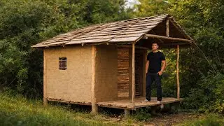 Built a beautiful house in the forest from logs.