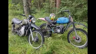 Мотоциклы Тула и Восход 3м 01 по полям лесам и зарослям в засуху