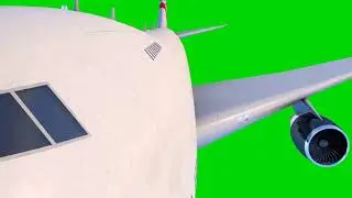 Airplane flying green screen effect video