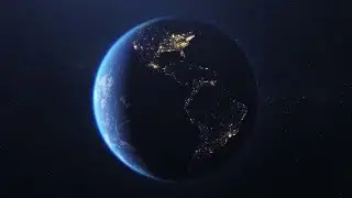 3d animation of planet earth globe on starry space