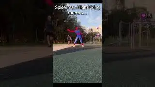 Spider-Man high fives runners at Parkrun #spiderman #cosplay #parkrun