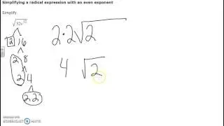Simplifying a radical expression with an even exponent