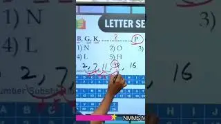 NMMS MAT #trendingshorts #nmms #mentalability #letterseries #nmmsmatclass #nowshadkhansir #mudigubba