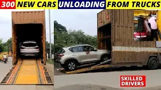 300 New 2020 kia sonet's unloading from trucks, New kia sonet 2020, skilled drivers in india