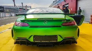 Звук выхлопа Mercedes AMG GT R на гоночном треке. Sound AMG GT
