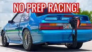 Turbo Coyote Foxbody takes on @ThatRacingChannel No Prep!