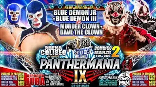 BLUE DEMON JR Y BLUE DEMON III VS MURDER DE CLOWN Y DAVE THE CLOWN