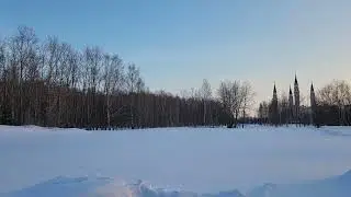 Нижнекамск. Центральная соборная мечеть и снежные просторы. Февраль 2024 года.