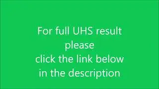 UHS provisional Merit List | MBBS and BDS Admission