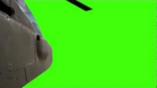 Green Screen 3D Boeing AH-64 Apache Helicopter with Blades -