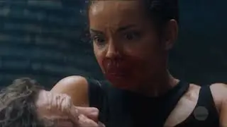 Woman snapped man neck