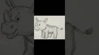 How To Draw Rhino Step By Step // Simple Rhino Drawing // Rhinocerous // Pencil Sketching