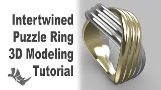 Intertwined Puzzle Ring Jewelry CAD Design Tutorial 3D Modeling with Rhino 3D #373