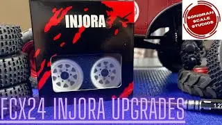 1.0” crawler tires, bead lock wheels and brass portal covers - FMS FCX24 upgrades