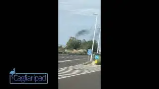 Fiamme e fumo nero lungo la SS 554 : denuncia dei cittadini