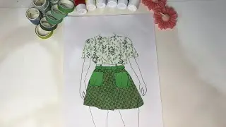 Dress design with washi tape #creative #art #dressdesign #youtube