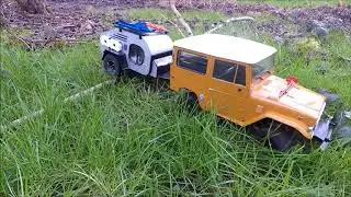 RC Toyota Land Cruiser FJ45 RC4WD With The TerraDrop Off-Road Camper Trailer Gll On Adventure