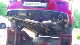 NEX® Mitsubishi Lancer X 2007+.ЭКСКЛЮЗИВ. Глушитель раздвоенный/насадки Ø101 мм. Установка на рампах
