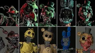 FNAF The Joy of Creation : All Animatronic Models BEHIND THE SCENES & FULL BRIGHT Models (Showcase)