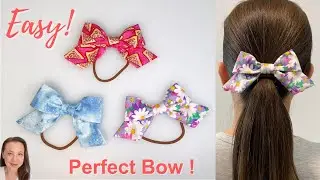 How to make a Perfect Bow  Hair Tie - Easy DIY Gift and Scrap Buster