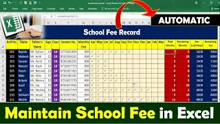 Create Automatic Student Fee Management in MS Excel | MS Excel | 