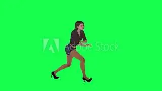 Young girl in black shorts, high heels and brown dress dancing and having fun from opposite angle