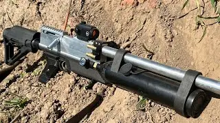 HOMEMADE .357CAL Big-Bore PCP AIRGUN Shotgun (SHELL EJECTING)