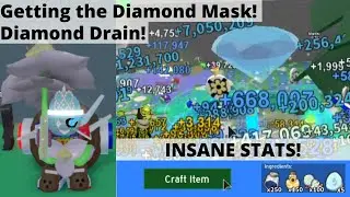 Getting the Diamond Mask! OP Stats + Diamond Drain! - Roblox Bee Swarm Simulator