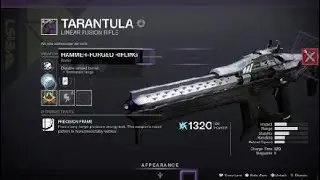 Destiny 2 tarantula god roll drop