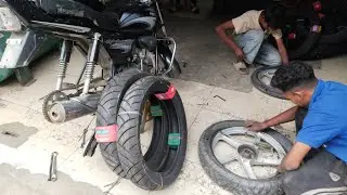 Splendor Modified🤩|| Install TVS Tyre🛞🔥|| Big Tyres😍| Price?😱| tvs 110 90 18