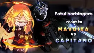 Fatui Harbingers react to Mavuika Vs Capitano || Gacha club || Full fighting scene || Genshin Impact