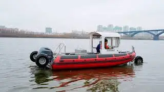 Испытание новой модели лодки-амфибии РИБоход 710D на Волге в Нижнем Новгороде ribohod.com