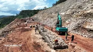 New Update 99% Project After 6Months High Mountain Road Building Big Excavator Cutting Mountain