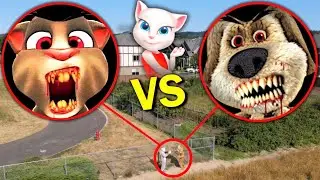 Drone Catches TALKING TOM vs TALKING BEN for TALKING ANGELA!! *TALKING TOM KISSING TALKING ANGELA*