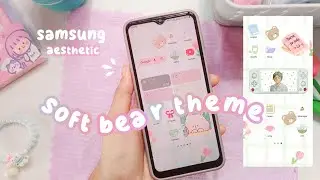 make your Android phone aesthetic| cute aesthetic theme on Android| cute bear theme Samsung 🫶