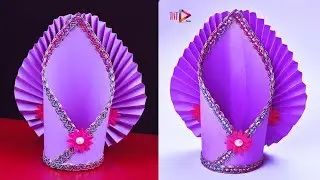Making Paper Flower Vase Easy Idea | DIY Awesome Paper Flowers Pot At Home | Simple Paper Craft