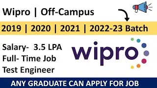 Wipro hiring for Test Engineer | Wipro Career4freshers