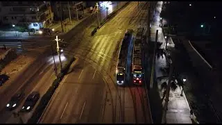 Trams Sirio AnsaldoBreda and Alstom Citadis X05 by Drone | Paleo Faliro Batis Region (Remade)