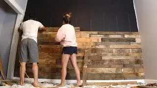 DIY FREE PALLET WOOD WALL