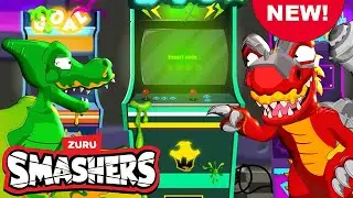NEW! SMASHERS! Retro Space Arcade | T-Rex Battle - Episode 6 | Cartoons for Kids | Dinosaurs | Zuru