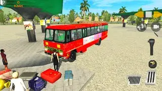 Indian Sleeper Bus Simulator - Red Bus With Luggage On Roof Gameplay