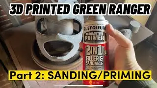 Green Power Ranger Helmet | 3D Printed | Part 2 - Sanding/Priming