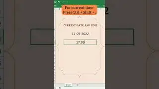 Quickly Enter Current Date And Time In Excel 