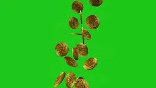 Moedas de Ouro Caindo - Falling Gold Coins [Fundo Verde - Chroma Key]