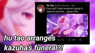 tweets i saw about kazuha's predicted death (genshin impact)