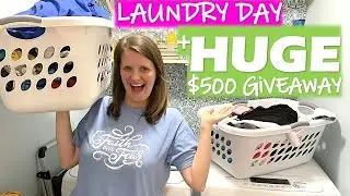 LAUNDRY DAY MOTIVATION | CLOSED CASH GIVEAWAY | LOADS OF LAUNDRY MOTIVATION