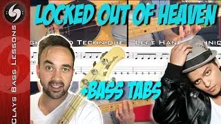 LOCKED OUT OF HEAVEN - Bass Lesson with TABS - BRUNO MARS