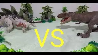 T-rex vs stegosaurio - (stop motion)